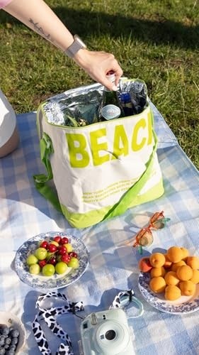 1001 Termal Plaj Çantası, Beach Yazılı Plaj Çantası, Termal Çanta, Soğuk Tutucu Termos görsel 4