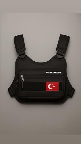 Aesco Motosiklet Göğüs Çantası Yelek Tipi Geniş Hacimli Unisex Ithal Motorcu Çantası Günlük Koşu Çantası görsel 2