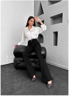 Limabel Milano Lacivert Ispanyol Paça Jeans Yüksek Bel Power Likra Kot Pantolon(1 Beden Büyük Alınız) görsel 8