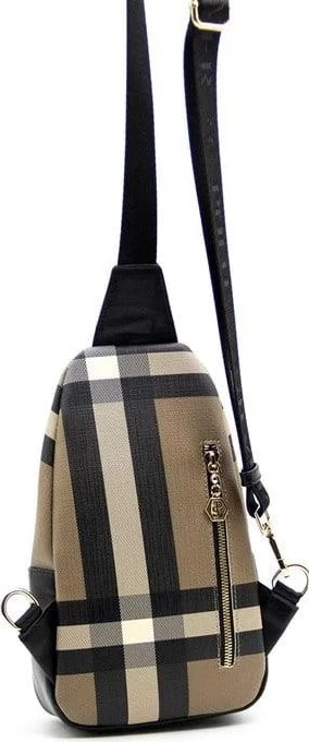 Silver & Polo Silver Polo Kahve - Siyah Ekose Kadın Vücut Çantası SP959 görsel 8
