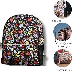 1001 Design, Sırt Çantası, Laptop Bölmeli, Su Geçirmez Ön Cepli, 15" Uyumu, Termos Bölmeli, Aya