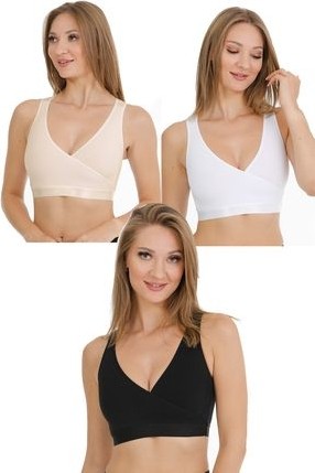 Parlingerie Sporcu Emzirme Büstiyeri 3lü Set Siyah-Beyaz-Ten görsel 2