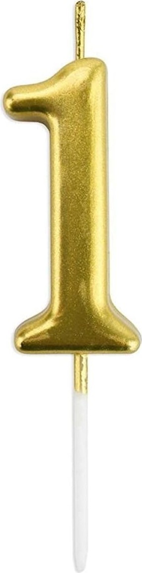 OEM 1 Yaş Gold Rakam Mum Altın Renk Doğum Günü Pasta Mumu 12 cm