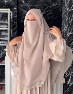 Fashion Journey Mihrisina Collection Hafif ve Nefes Alabilir Gölgeli Oval Sufle Eşarp 140 x 70 cm Geometrik Desen Şifon