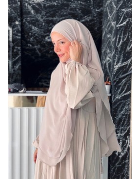Fashion Journey Mihrisina Collection Hafif ve Nefes Alabilir Gölgeli Oval Sufle Eşarp 140 x 70 cm Geometrik Desen Şifon görsel 3