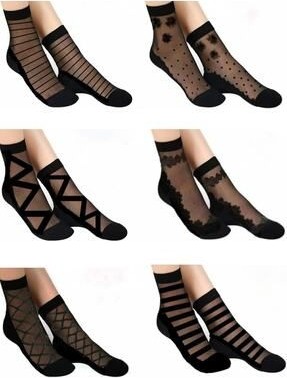 Sockshion Kadın Desenli Tül Çorap 6 Çift görsel 2
