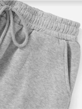 Tnr Sport Kopya - Ikili Jogger Eşofman Altı-Siyah ve Gri Lastik Paça Yüksek Bel Kışlık Eşofman görsel 3