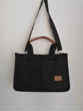 Ksburda Üç Gözlü The Tote Bag Kadın Omuz Çanta Tekstil Malzemeden Şık Ve Düz Desenli Tasarım görsel 3