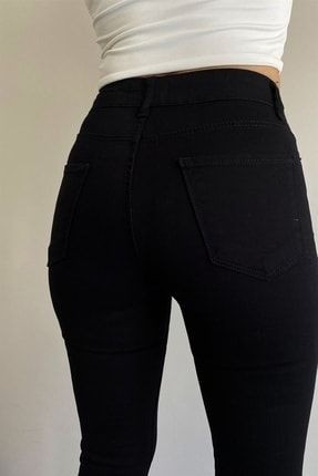 Limabel Milano Lacivert Ispanyol Paça Jeans Yüksek Bel Power Likra Kot Pantolon(1 Beden Büyük Alınız) görsel 2