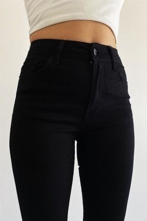 Limabel Milano Lacivert Ispanyol Paça Jeans Yüksek Bel Power Likra Kot Pantolon(1 Beden Büyük Alınız) görsel 3