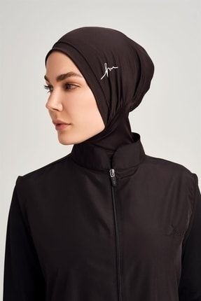 Haşema Siyah Tesettür Yüzücü Bone %100 Polyester Malzeme ile Esnek ve Nefes Alan Özellikte