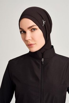 Haşema Siyah Tesettür Yüzücü Bone %100 Polyester Malzeme ile Esnek ve Nefes Alan Özellikte görsel 2