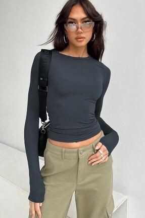 Madmext Kadın Bordo Uzun Kollu Body Bisiklet Yaka M Kalıp %95 Polyester Günlük Stil