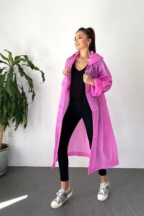 Vanckey Kadın Erkek Yağmurluk Kapüşonlu Çıtçıtlı Eva Sarı Yağmurluk Unisex