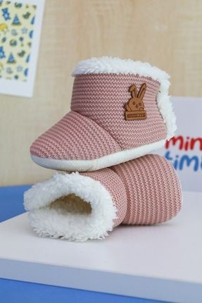 MinyTim Bebek Panduf, Polar Astarlı Kaydırmaz Taban Çok Renkli Düz Desenli görsel 2