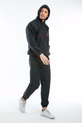 Fitblue Unisex Termal Sauna Eşofman Takımı Kapüşonlu Uzun Kol Tüm Bedenler İçin Dokuma Kumaş görsel 4