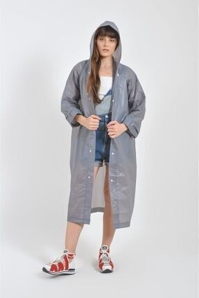 Vanckey Kadın Erkek Yağmurluk Kapüşonlu Çıtçıtlı Eva Sarı Yağmurluk Unisex