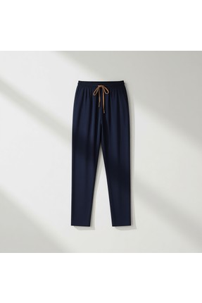 Kly %100 Pamuklu Battal Beden Erkek Tek Alt Pijama Düz Desen Relaxed Siluette 120 görsel 3