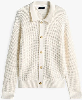 Tommy Hilfiger Erkek Button Up Hırka görsel 5