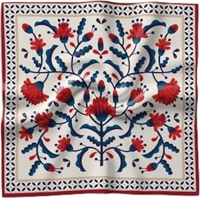 1001 Kırmızı Motif Desenli Fular, Kırmızı görsel 2