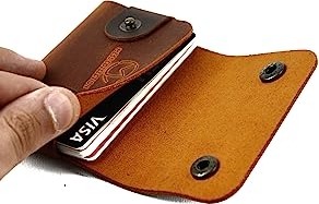 1001 Hakiki Deri Kartlık, Kredi Kartı Cüzdanı, El Yapımı Minimal, Erkek & Kadın Minimalist Kartlı görsel 4