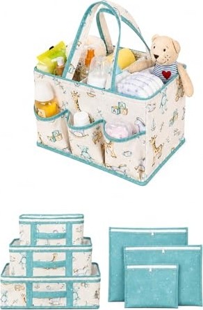 1001 7'li Yenidoğan Hastane Çıkış Organizer Set - Bölmeli Bebek Bakım Çantası - 6 Parça Valiz � görsel 4