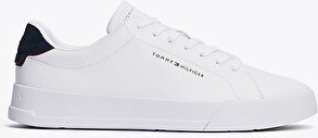 Tommy Hilfiger TH COURT LTH DETAIL ESS Beyaz Erkek Sneaker PU/DERİ Malzeme Kauçuk Taban
