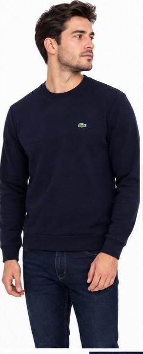 Lacoste Bisiklet Yaka Lacivert Dar Kesim Sweatshırt görsel 2