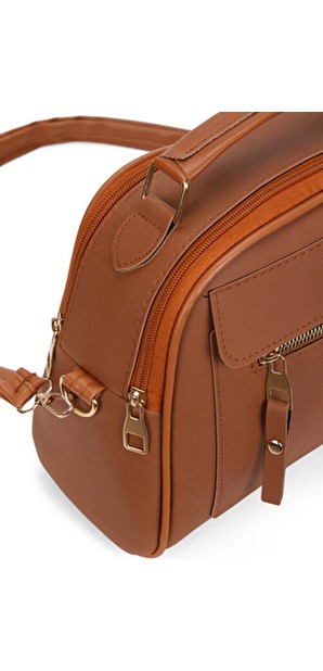 Adelina Bags Kadın Üç Bölmeli Suni Deri Çapraz Askılı El ve Omuz Çantası Modern Tasarım görsel 8