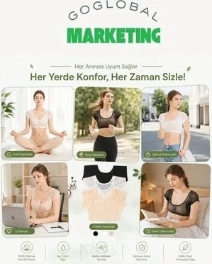 Kadın Fileli Ter Önleyici Crop | %100 Pamuk Koltuk Altı Ter Pedi | Ultra Ince, Nefes Alan, Yıkanabilir | Beyaz, Krem ve Siyah görsel 3