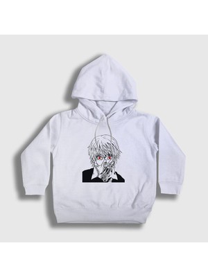 Presmono Unisex Çocuk Beyaz Kurapika Anime Hunter x Hunter Kapüşonlu Sweatshirt