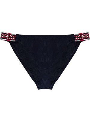Geometrik Lastikli Siyah Bikini Altı