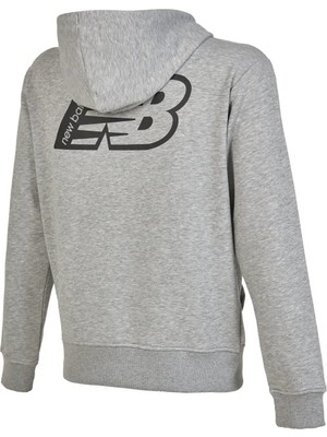 New Balance Nb Man Lifestyle Hoodie Grey Erkek Sweatshirt MNH1318-AG