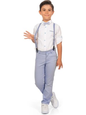 Mnk Baby & Kids Erkek Çocuk Takımı Uzun Pantolon ve Gömlek Papyonlu Şık Kombin