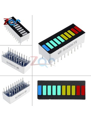 Bettyabecky 5 Adet LED Ekran Modülü 10 Segment Çubuk Grafik Işık Ekran Modülü Çubuk Grafik Ultra Parlak Kırmızı Sarı Yeşil Mavi (Yurt Dışından)