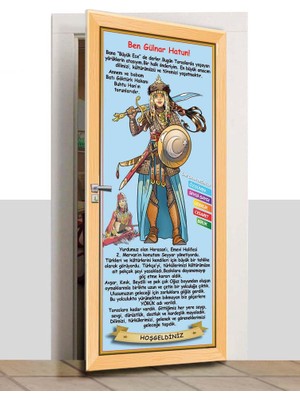 Sınıf Sepeti Kapı Giydirme - Çizgi Tarih - Gülnar Hatun - K636