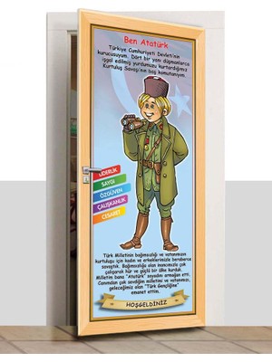 Sınıf Sepeti Kapı Giydirme - Çizgi Tarih - Atatürk - K638