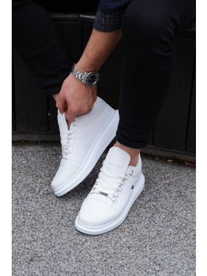 L.A Polo Erkek Beyaz Sneaker Ayakkabı Düz Taban ile 1. Sınıf Malzeme Kullanımı
