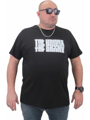 Starbattal Erkek Büyük Beden Sıfır Yaka Tişört The Bronx 23174 Sıyah