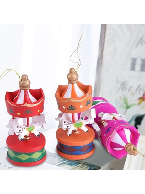 MR Shopping 6/set Ahşap Atlıkarınca At, Atlıkarınca At Atlıkarınca Noel Vintage Mini Asılı Kolye Ağacı Noel Karışık Renk