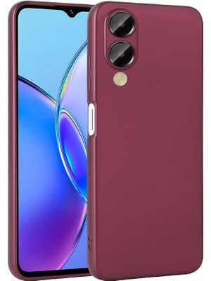 Case 4u Vivo Y17S Kılıf Klasik Mat Renkli Yumuşak Premier Silikon Mürdüm