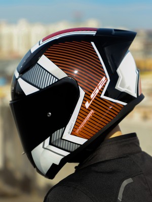 Ls2 Rapıd 2 Race Extra Beyaz-Kırmızı Polikarbonat Malzemeden Tam Yüz Kask 2XL Hipoalerjenik İç Astar