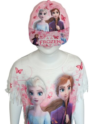 Urz Kids Şapka Aksesuarlı Panço Takım Tayt T-Shirt Takım Yazlık Takım