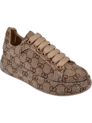 Guja Taş Detaylı Kadın Spor Ayakkabı Sneaker GJ-451   Camel