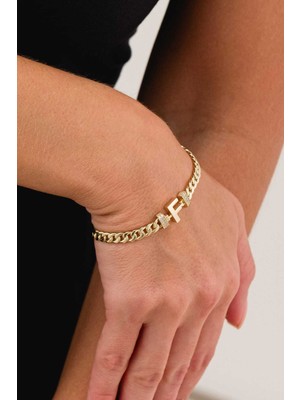 Ege Gold 14 Ayar Altın F Harfli Bileklik Altın Harfli Bileklik