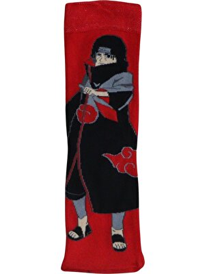 Fuddy Moda Akatsuki Itachi Anime Desenli Renkli Çorap