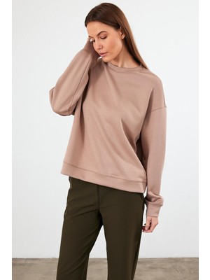 Vena Kadın Mary Vizon Bisiklet Yaka Yumuşak Dokulu Basic Sweatshirt (Cupro)