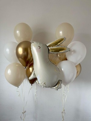 Kidspartim Beyaz Tavşan Folyo Balon Seti