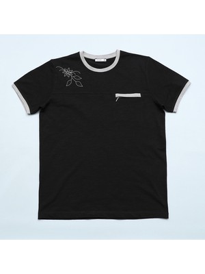 Wanex Erkek Çocuk Kısa Kol Bisiklet Yaka Tişört - 16835 - Siyah