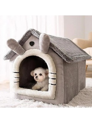 Tineke Klasik Model Kedi Evi Yumuşak Kedi Yatağı Derin Uyku ve Kış Evi Çıkarılabilir Minder